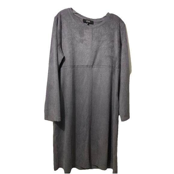 Joh Dresses & Skirts - Joh Midi Dress Suede Look Dusty Purple Lavender Long Sleeve Women’s Size Large